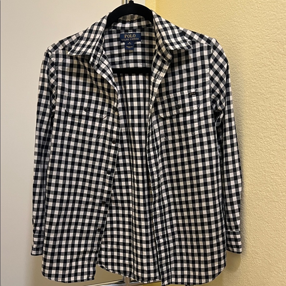 Polo by Ralph Lauren Black and White Gingham Button-Down Shirt